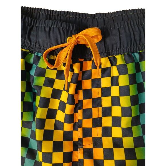 Barracuda Bay Swim Trunks Men Sz XL Colorful Art Deco Checkered Psychedelic Surf - Picture 4 of 13